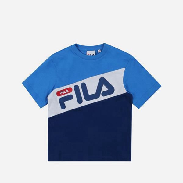 Fila Crew Neck S/S Boy's T-Shirts - Blue,NZ 702-89260